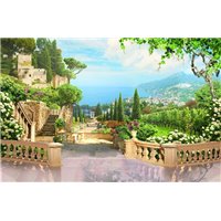 Кипарисы в саду - Фотообои Фрески|Фрески на кухню