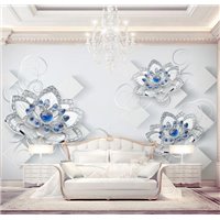 Портреты картины репродукции на заказ - Синие камни - 3D фотообои|3D цветы