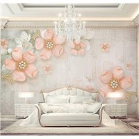 Портреты картины репродукции на заказ - Розовые лепестки - 3D фотообои|3D цветы