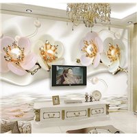 Портреты картины репродукции на заказ - Цветы из стекла - 3D фотообои|3D цветы