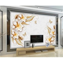 Золотая роспись - 3D фотообои|3D цветы - Модульная картины, Репродукции, Декоративные панно, Декор стен