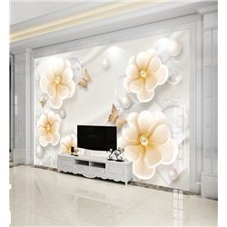 Бежевые цветы - 3D фотообои|3D цветы - Модульная картины, Репродукции, Декоративные панно, Декор стен