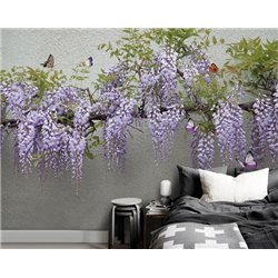 Фиолетовая глициня - 3D фотообои|3D цветы - Модульная картины, Репродукции, Декоративные панно, Декор стен