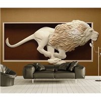 Портреты картины репродукции на заказ - Бегущий лев - 3D фотообои