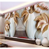 Портреты картины репродукции на заказ - Высокие вазы - 3D фотообои|3D цветы