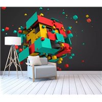 Портреты картины репродукции на заказ - Большой куб - 3D фотообои|3D фигуры