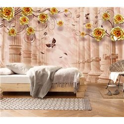 Колонны и розы - 3D фотообои|3D цветы - Модульная картины, Репродукции, Декоративные панно, Декор стен