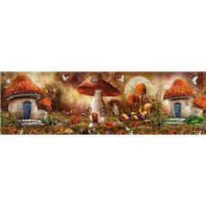 Картина на холсте по фото Модульные картины Печать портретов на холсте Грибные дома - Фэнтези