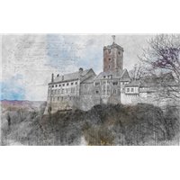 Портреты картины репродукции на заказ - Замок в Шотландии - 3D фотообои|3Д обои для зала