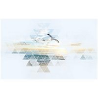 Портреты картины репродукции на заказ - Чайки над морем - 3D фотообои|3Д обои для зала