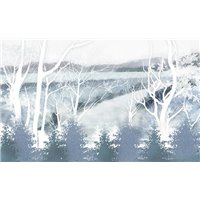 Портреты картины репродукции на заказ - Белые деревья - 3D фотообои