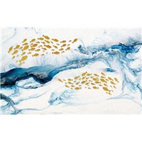 Портреты картины репродукции на заказ - Золотые рыбки - 3D фотообои|3D паттерн