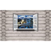 Портреты картины репродукции на заказ - Вид на водопад - Вид из окна