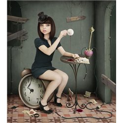 Девушка с часами - Фотообои Арт - Модульная картины, Репродукции, Декоративные панно, Декор стен