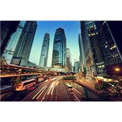 Ночной трафик - Фотообои Современный город - Модульная картины, Репродукции, Декоративные панно, Декор стен