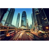 Портреты картины репродукции на заказ - Ночной трафик - Фотообои Современный город