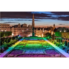 Картина на холсте по фото Модульные картины Печать портретов на холсте Город в разноцветных фонарях - Фотообои Старый город