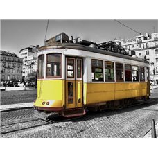 Картина на холсте по фото Модульные картины Печать портретов на холсте Желтый трамвай - Фотообои Старый город