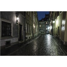Картина на холсте по фото Модульные картины Печать портретов на холсте Ночная Варшава - Фотообои Старый город