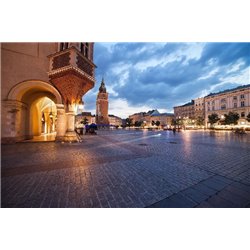 Ночная площадь - Фотообои Старый город - Модульная картины, Репродукции, Декоративные панно, Декор стен