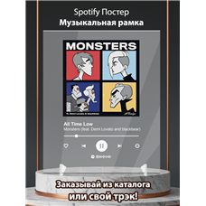 Картина на холсте по фото Модульные картины Печать портретов на холсте All Time Low Monsters - постер Spotify