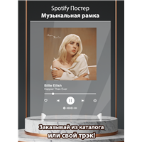 Портреты картины репродукции на заказ - Billie Eilish - Happier Than Ever - постер Spotify