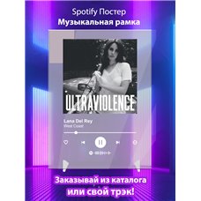Картина на холсте по фото Модульные картины Печать портретов на холсте Lana Del Rey - West Coast - постер Spotify