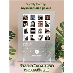 Bon Jovi - Its My Life - постер Spotify - Модульная картины, Репродукции, Декоративные панно, Декор стен