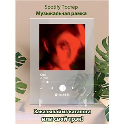Lil Peep - Kiss - постер Spotify - Модульная картины, Репродукции, Декоративные панно, Декор стен