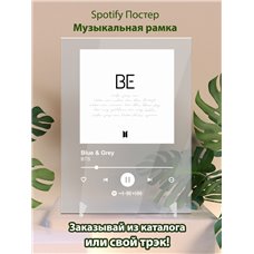 Картина на холсте по фото Модульные картины Печать портретов на холсте BTS - Blue Grey - постер Spotify