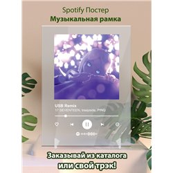 17 SEVENTEEN, treepside, PINQ - USB Remix - постер Spotify - Модульная картины, Репродукции, Декоративные панно, Декор стен