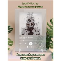 Портреты картины репродукции на заказ - Linkin park -CASTLE OF GLASS - постер Spotify
