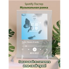 Картина на холсте по фото Модульные картины Печать портретов на холсте BTS - Outro House of cards - постер Spotify