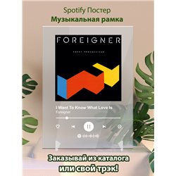 Foreigner - I Want To Know What Love Is - постер Spotify - Модульная картины, Репродукции, Декоративные панно, Декор стен