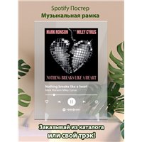 Портреты картины репродукции на заказ - Mark Ronson Miley Cyrus - Nothing breaks like a heart - постер Spotify