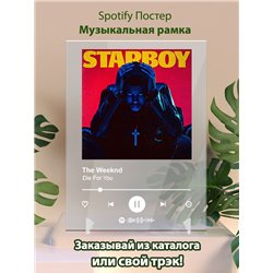 The Weeknd - Die For You - постер Spotify - Модульная картины, Репродукции, Декоративные панно, Декор стен