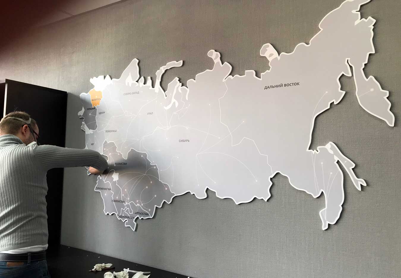Карта Европы из пластика на стену Карта Европы из пластика на стену