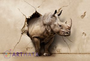 3D Фотообои Носорог