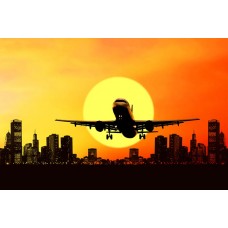 Фотообои - Самолет на закате